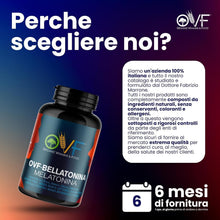 Carica l'immagine nel visualizzatore di Gallery, OVF Melatonina per Dormire Bene Senza Risvegli 180 Capsule 6 Mesi di Scorta con Zinco, Selenio, Adenosina e Glicina Inte