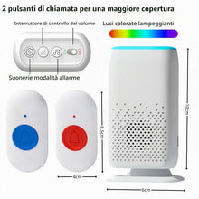 Carica l'immagine nel visualizzatore di Gallery, Pulsante Emergenza Anziani, Pulsante Salvavita Anziani, Campanello Emergenza Anziani, Sistema Chiamata Anziani con 58 Su