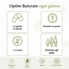 Carica l'immagine nel visualizzatore di Gallery, Optim butirrato di sodio 285 mg, 90 capsule vegane a rilascio ritardato