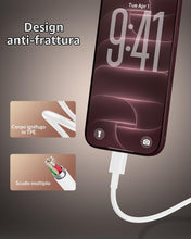 Carica l'immagine nel visualizzatore di Gallery, 60W 2-Porte Caricatore USB C + 2M Cavo per iPhone 17 18 Pro Max Duo 16 15