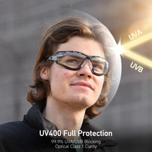 Carica l'immagine nel visualizzatore di Gallery, SAFEYEAR Occhiali di sicurezza trasparenti anti nebbia per il lavoro, con antigraffio, UV 400,Anti impatto. Occhiali pro