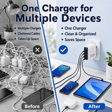 Carica l'immagine nel visualizzatore di Gallery, Caricatore USB C 240 W 6 porte, 3 USB-C + 3 USB-A, PD PPS QC