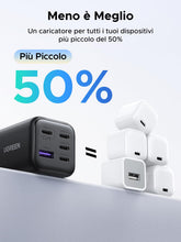 Carica l'immagine nel visualizzatore di Gallery, UGREEN 45W Caricatore USB C Ricarica Rapida 5 Porte GaN Spina da Parete