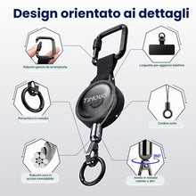 Carica l'immagine nel visualizzatore di Gallery, TiMOVO Cordino Telefono Antifurto Retrattile Acciaio, Nero