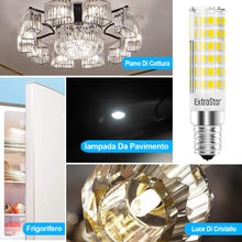 Carica l'immagine nel visualizzatore di Gallery, Lampadina LED E14, 5W (equivalenti a 40 W),6500K,luce bianco freddo,base in ceramica, piccola vite non dimmerabile per c