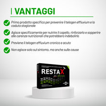 Carica l'immagine nel visualizzatore di Gallery, Restax Pre-effluvium prevenzione telogen effluvium e caduta stagionale. Con Spermidina L-Cistina Lattoferrina Carnitina 