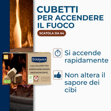 Carica l'immagine nel visualizzatore di Gallery, STARWAX Cubetti accendifuoco PEFC Confezione da 64