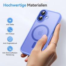 Carica l'immagine nel visualizzatore di Gallery, Natiiozie Magnetica Cover Compatibile con iPhone 16 Compatibile con MagSafe Custodia Traslucida Opaca Posteriore,Anti-im