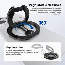 Carica l'immagine nel visualizzatore di Gallery, NEEWER Impugnatura Smartphone Magnetica, Supporto Telefono ad Anello Magnetico Bifacciale, Porta Cellulare Pieghevole Co