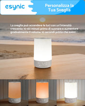 Carica l'immagine nel visualizzatore di Gallery, eSynic 2 in 1 Sveglia Luminosa Alba e Macchina Rumore Bianco, Luce Notturna Display Dimmerabile, 30 Suoni Rilassanti, Ti