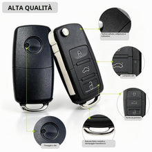 Carica l'immagine nel visualizzatore di Gallery, 3 Tasti Guscio Chiave Auto Compatibile con VW T4 T5 Passat Polo Bora Beattle Golf Sharan Tiguan Touareg Touran Jetta Ibi