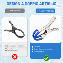 Carica l'immagine nel visualizzatore di Gallery, Confezione da 12 pinze di serraggio in metallo per telone per piscina con forte forza di serraggio per piscine fuori ter