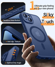 Carica l'immagine nel visualizzatore di Gallery, CANSHN Cover Magnetica per iPhone 14(6,1 Pollici), Compatibile con MagSafe, [Protezione Completa Della Fotocamera], Cust