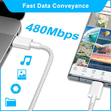 Carica l'immagine nel visualizzatore di Gallery, iPhone 15 16 17 18 Cavo USB Type-C Ricarica Rapida 1M+2M 2Pezzi, 60W Cavo USB C USB C Nylon Filo Caricatore Type C Cavo 