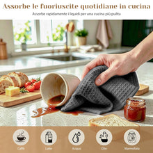 Carica l'immagine nel visualizzatore di Gallery, Zindoo 6 Pezzi Strofinacci Cucina Microfibra 40x40 cm Grigio