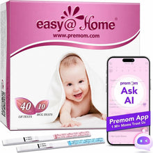 Carica l'immagine nel visualizzatore di Gallery, Easy@Home 40 Test Ovulazione + 10 Test Gravidanza, Altamente Preciso e Affidabile –Alimentata da gratuita Italiana APP P