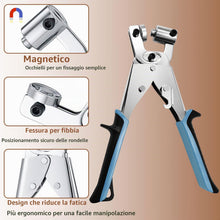 Carica l'immagine nel visualizzatore di Gallery, Pinze Per Occhielli Professionali, Set di Occhiellatrice per Teloni con 400 Occhielli (Ø 10mm) Set di Occhiellatrice, Pi