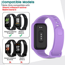 Carica l'immagine nel visualizzatore di Gallery, 6 Pezzis Silicone Cinturini Compatibile con Xiaomi Smart Band 9 Active/Redmi Smart Band 3, Regolabile Sportivo Cinturino