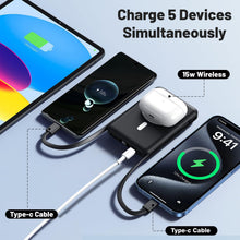 Carica l'immagine nel visualizzatore di Gallery, Azmuth Power Bank, per Magsafe Powerbank iPhone 10000mAh con Cavo, Nero