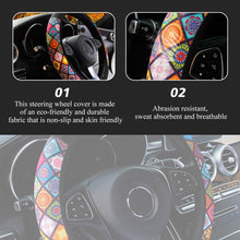 Carica l'immagine nel visualizzatore di Gallery, 1 Pezzo Coprivolante Auto, Coprivolante in stile nazionale, Copri Sterzo in Microfibra Traspirante e Antiscivolo, Copriv