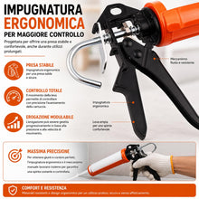 Carica l'immagine nel visualizzatore di Gallery, Topolenashop Pistola Manuale per Silicone e Sigillanti – Applicatore Professionale per Cartucce fino a 310 mm, Struttura