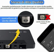 Carica l'immagine nel visualizzatore di Gallery, Adattatore Cassetta AutoradioBT 5.0,Cassetta Adattatore da Auto,con Microfono per Chiamate in Vivavoce,Nero