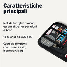 Carica l'immagine nel visualizzatore di Gallery, Amazon Basics Kit da cucito portatile da viaggio, Grande, Nero