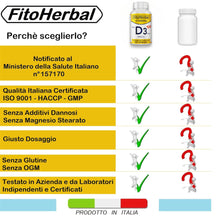 Carica l'immagine nel visualizzatore di Gallery, FitoHerbal Vitamina D 2000 UI ALTO DOSAGGIO 500 Compresse