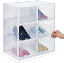 Carica l'immagine nel visualizzatore di Gallery, Relaxdays Set 6 Scatole di Plastica per Scarpe fino al N. 48, Scarpiera con Box Impilabili, Shoe Organizer, Trasparenti