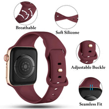 Carica l'immagine nel visualizzatore di Gallery, CeMiKa Silicone Cinturino Compatibile per Apple Watch 38mm 40mm 41mm 42mm