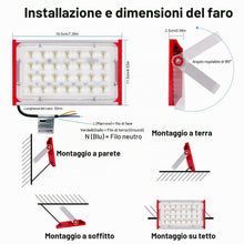 Carica l'immagine nel visualizzatore di Gallery, CREATESTAR Faretto Led da Esterno 10000LM 100W, Faretti Led Esterni 6500K luce bianca fredda, 1 Pezzi IP66 Impermeabile 
