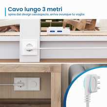 Carica l'immagine nel visualizzatore di Gallery, Ewent Multipresa Ciabatta Elettrica 6 Posti 2 Polivalenti (schuko 10/16A) 4 Bivalenti 10/16A,Spina Italiana 10A,Potenza 