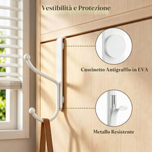 Carica l'immagine nel visualizzatore di Gallery, niffgaff Set di 2 ganci da porta, appendiabiti resistente da appendere alla porta, adatto per porte interne fino a 3,7 c