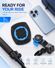 Carica l'immagine nel visualizzatore di Gallery, Adattatore Adesivo Quad Lock Compatibile 1 Pezzo Blu – Universale, Extra Forte per Moto, Bici, Auto. Presa sicura anti-v