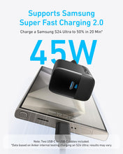 Carica l'immagine nel visualizzatore di Gallery, Anker superveloce caricatore USB C 45W cavi da 1,5m inclusi