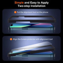 Carica l'immagine nel visualizzatore di Gallery, 2 Pezzi per iPhone 13/13 Pro/14/16e/17e Opaca Vetro Temperato