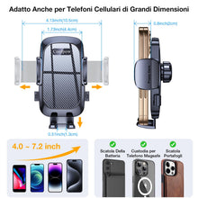 Carica l'immagine nel visualizzatore di Gallery, Coolpow Porta Cellulare Auto [Ventosa Ultra Potente] Supporto Telefono Auto