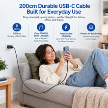 Carica l'immagine nel visualizzatore di Gallery, 45W USB-C Rapido Caricatore PD PPS con cavo da 2M per Smartphone e Tablet