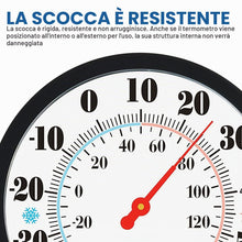 Carica l'immagine nel visualizzatore di Gallery, Termometro per interni ed esterni: 25 cm - Termometro e igrometro da parete - Alta precisione di misurazione - Igrometro