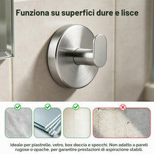 Carica l'immagine nel visualizzatore di Gallery, 2 Ganci Ventosa Acciaio Inossidabile, Ganci Bagno, Ganci per Asciugamani, Senza Forare, Supporto 8kg, per Cucina, Bagno