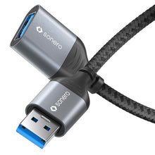 Carica l'immagine nel visualizzatore di Gallery, Sonero® Cavo dati da USB-A a USB-A, cavo di prolunga, cavo USB tipo A, USB 3.0, 5 GB/s, grigio siderale/nero, 0,50 m