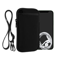 Carica l'immagine nel visualizzatore di Gallery, kwmobile Custodia Neoprene con Zip per Smartphone XL - 6,7/6,8" - Portacellulare a Tracolla - Porta Cellulare da Collo U