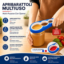 Carica l'immagine nel visualizzatore di Gallery, IPEA Apribarattoli Multifunzione per Aprire Barattoli, Lattine e Tappi a Vite - Apriscatole Multiuso in Plastica da Cuci