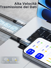 Carica l'immagine nel visualizzatore di Gallery, Cavo USB C USB C,100W 5A Cavetto Caricatore Ricarica Rapida Usbc 2M Filo Caricabatterie Carica Nylon Cavo Type C to Type