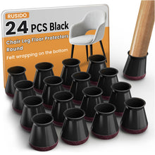 Carica l'immagine nel visualizzatore di Gallery, 24 Pezzi Gommini Per Sedie in Silicone Nero (S Fit: 14-20mm)
