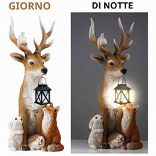 Carica l'immagine nel visualizzatore di Gallery, FUFRE Decorazione natalizia a forma di cervo con lanterna a LED, autunnale per esterni, resistente alle intemperie, per 