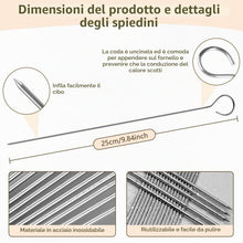 Carica l'immagine nel visualizzatore di Gallery, elzle 20 Spiedini in Acciaio Inox da 25 cm, per Barbecue e Grill
