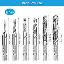 Carica l'immagine nel visualizzatore di Gallery, 6 pezzi Punte Trapano Maschi Countersink Tap M3 M4 M5 M6 M8 M10 Kit