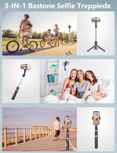 Carica l'immagine nel visualizzatore di Gallery, Bastone Selfie Treppiede Migliorato- 2 Luce di Riempimento, 114 CM Selfie Stick Treppiede per Telefono Extra Lungo con T