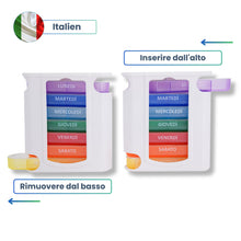 Carica l'immagine nel visualizzatore di Gallery, Torre Dose Pillole Settimanale Italiana | Organizzazione Settimanale dei Medicinali | 7 giorni | 4 Momenti di Assunzione
